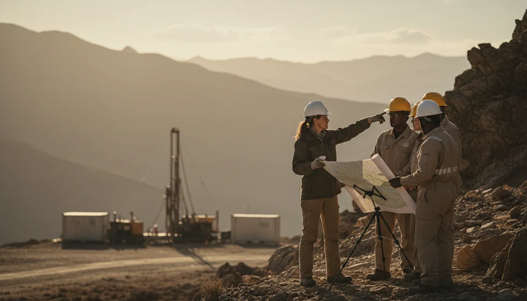 Geological team providing exploration support at a mining site